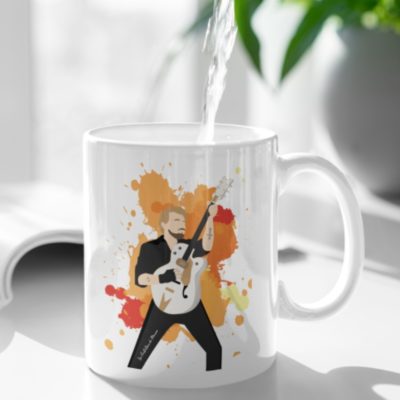 Image de mug "Johnny Hallyday" version orange - MCL Sérigraphie