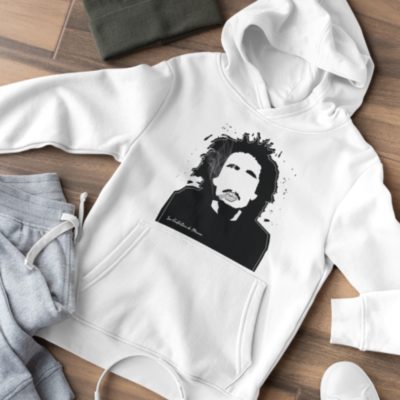 Image de sweat blanc à capuche "Bob Marley" - MCL Sérigraphie