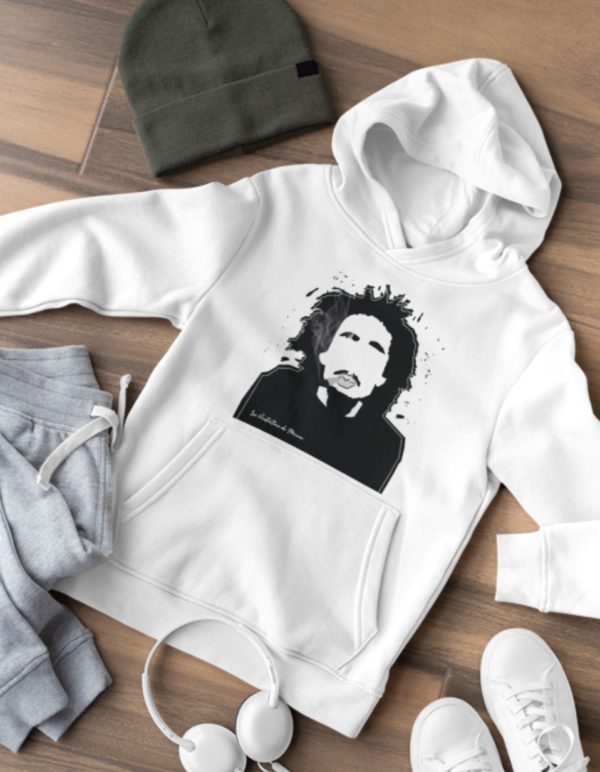 Image de sweat blanc à capuche "Bob Marley" - MCL Sérigraphie