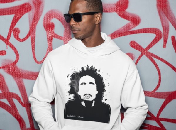 Image de sweat blanc à capuche homme "Bob Marley" - MCL Sérigraphie