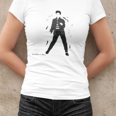 Image de t-shirt blanc femme "Elvis Presley" - MCL Sérigraphie