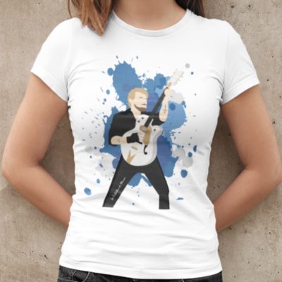 Image de t-shirt femme "Johnny Hallyday" version bleue - MCL Sérigraphie