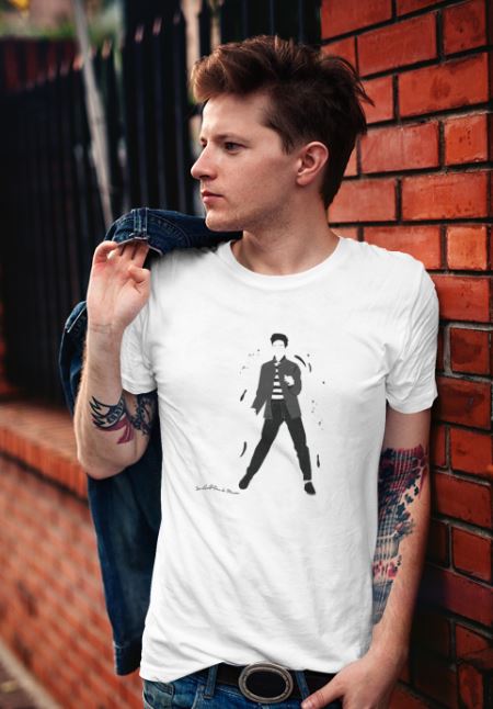 Image de t-shirt blanc homme "Elvis Presley" - MCL Sérigraphie