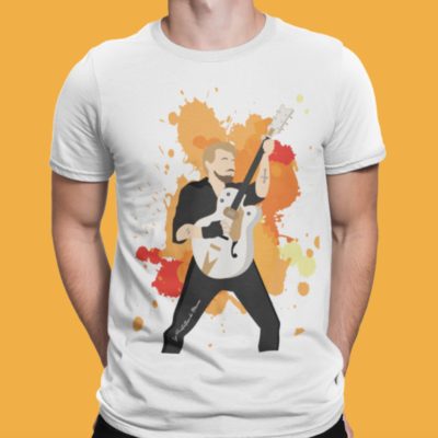 Image de t-shirt homme "Johnny Hallyday" version orange - MCL Sérigraphie