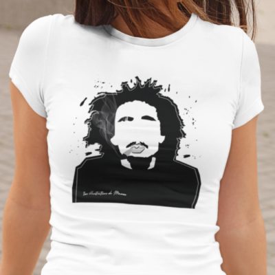 Image de t-shirt blanc femme "Bob Marley" - MCL Sérigraphie