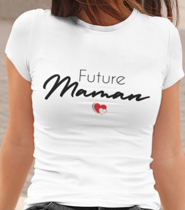 Image t-shirt blanc future maman - MCL Sérigraphie