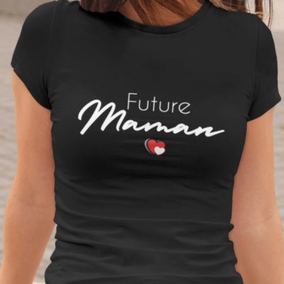 Image t-shirt noir future maman - MCL Sérigraphie