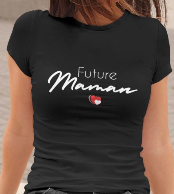 Image t-shirt noir future maman - MCL Sérigraphie