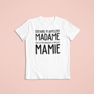 Image de t-shirt blanc "les meilleures m'appellent Mamie"-MCL Sérigraphie
