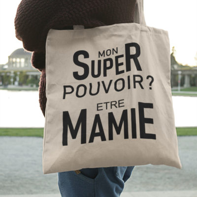 Image de tote-bag "Mon super pouvoir ? Etre mamie" - MCL Sérigraphie