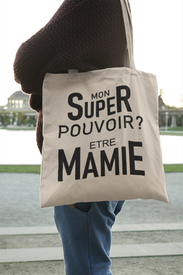 Image de tote-bag "Mon super pouvoir ? Etre mamie" - MCL Sérigraphie