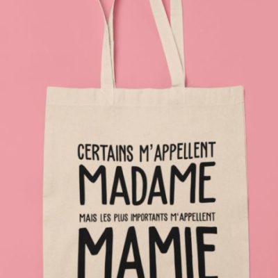Image tote bag "Les plus importants m'appellent Mamie"-MCL Sérigraphie