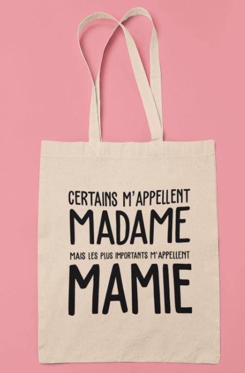 Image tote bag "Les plus importants m'appellent Mamie"-MCL Sérigraphie