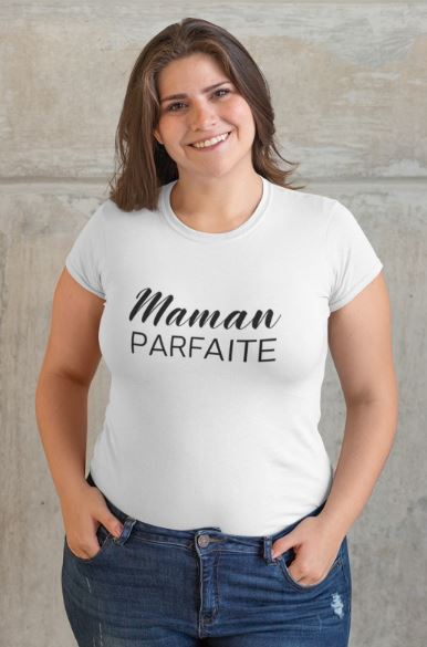 Image de t-shirt blanc femme "Maman parfaite" - MCL Sérigraphie