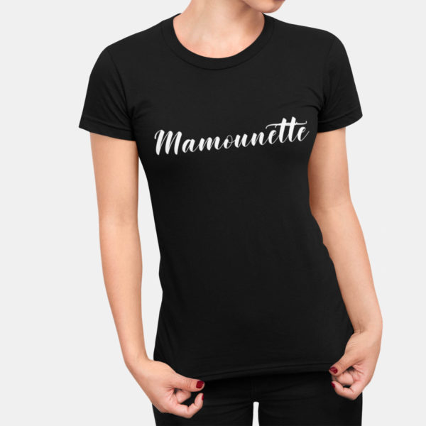 Image de t-shirt noir "Mamounette" - MCL Sérigraphie