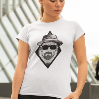 Image de t-shirt blanc femme "Heisenberg" - MCL Sérigraphie