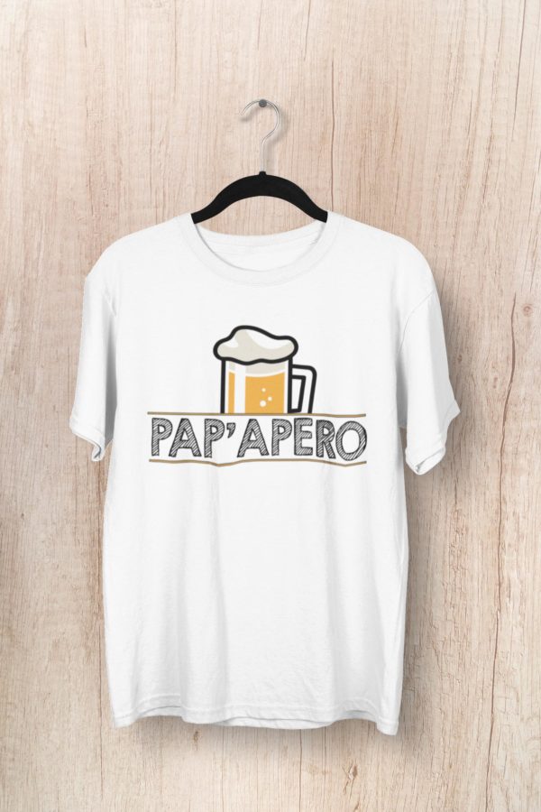 Image de t-shirt blanc homme "Pap'apéro" - MCL Sérigraphie