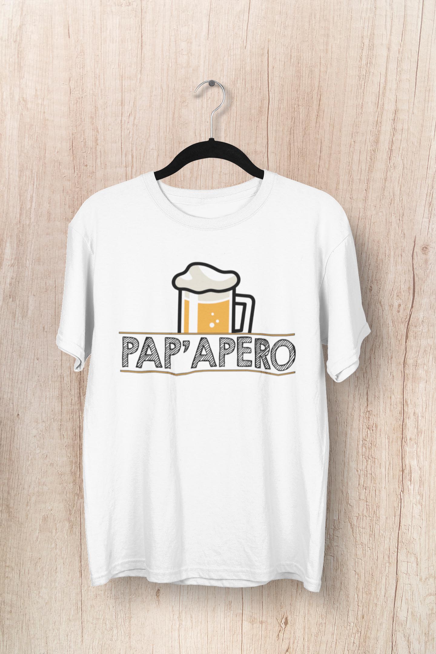 T-shirt blanc homme "Pap'apéro" - MCL Sérigraphie Image de t-shirt blanc homme "Pap'apéro" - MCL Sérigraphie