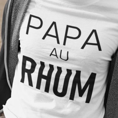 Image de t-shirt blanc homme "Papa au rhum" - MCL Sérigraphie
