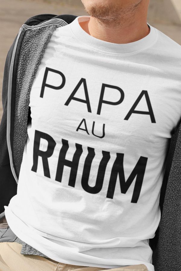 Image de t-shirt blanc homme "Papa au rhum" - MCL Sérigraphie