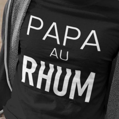 Image de t-shirt noir homme "Papa au Rhum" - MCL Sérigraphie