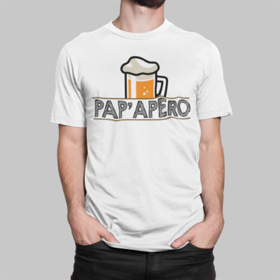 Image de t-shirt blanc homme "Pap'apéro" - MCL Sérigraphie