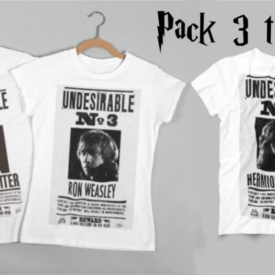 Image de pack de 3 t-shirts Harry Potter, Hermione, Ron - MCL Sérigraphie