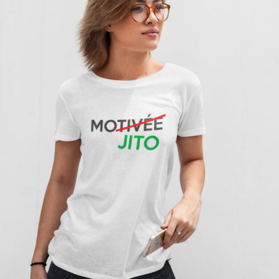 Image de t-shirt blanc femme "Motivée Mojito" - MCL Sérigraphie