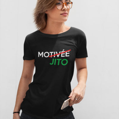 Image de t-shirt noir femme "Motivée Mojito" - MCL Sérigraphie