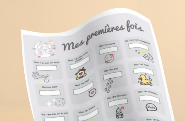 Image d'affiche étapes "Mes premières fois" pour bébé - MCL Sérigraphie