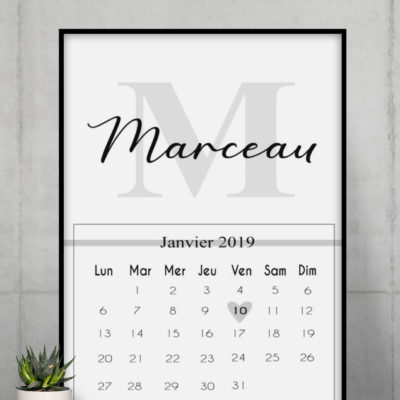 Affiche de naissance personnalisée date - MCL Sérigraphie