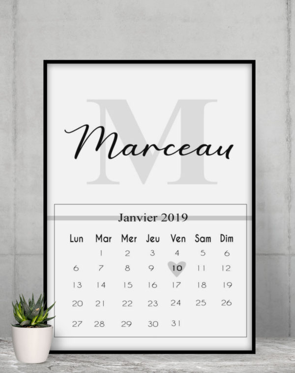 Affiche de naissance personnalisée date - MCL Sérigraphie