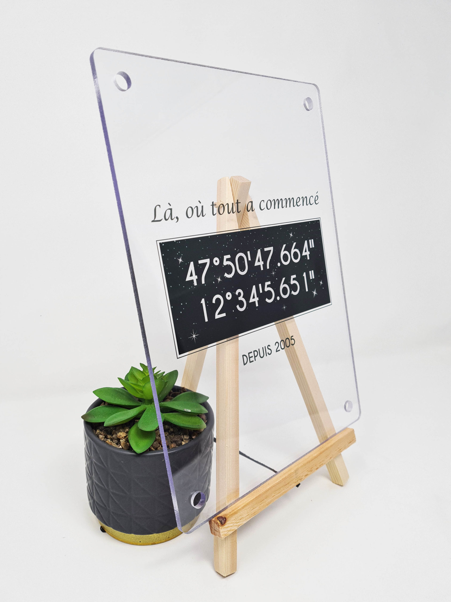 Plaque coordonnées GPS personnalisée - MCL Sérigraphie Image de plaque coordonnées GPS personnalisée - MCL Sérigraphie