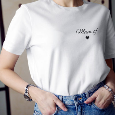 T-shirt blanc - Mum of 1 - MCL Sérigraphie