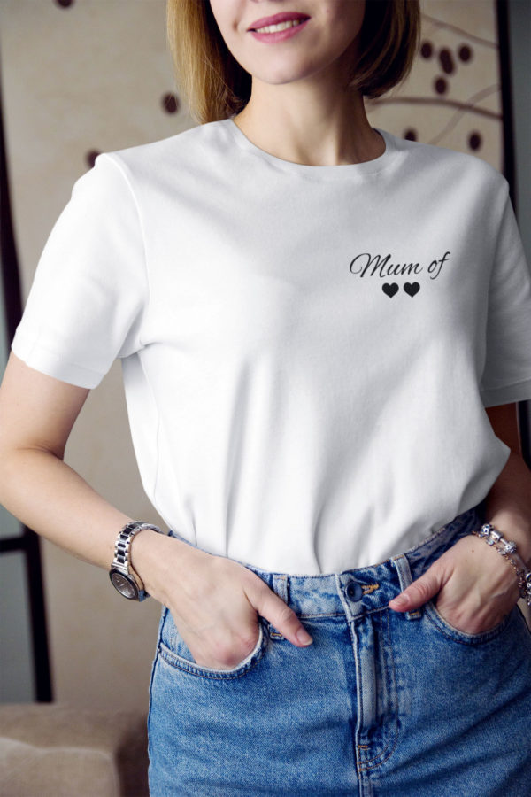 T-shirt blanc - Mum of 2 - MCL Sérigraphie