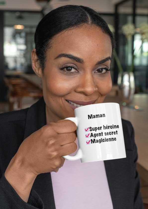 Image de mug "Maman super héroine, agent secret, magicienne"-MCL Sérigraphie