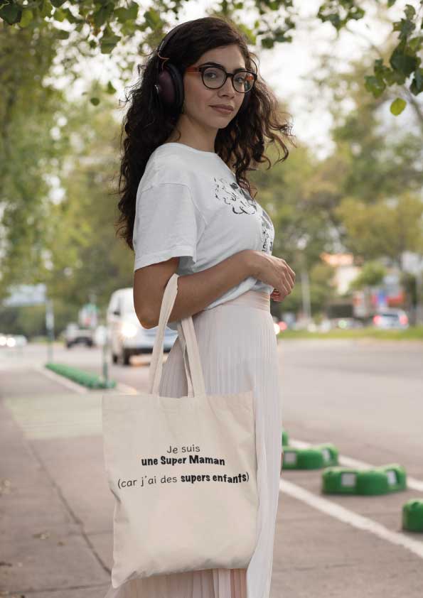 Image de tote-bag "Je suis une super maman (car j'ai des supers enfants)-MCL Sérigraphie