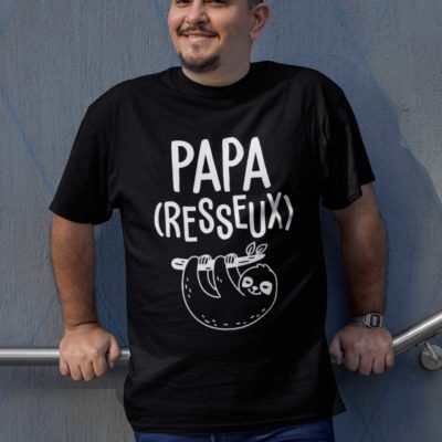 Image de t-shirt noir "Papa (resseux)" - MCL Sérigraphie