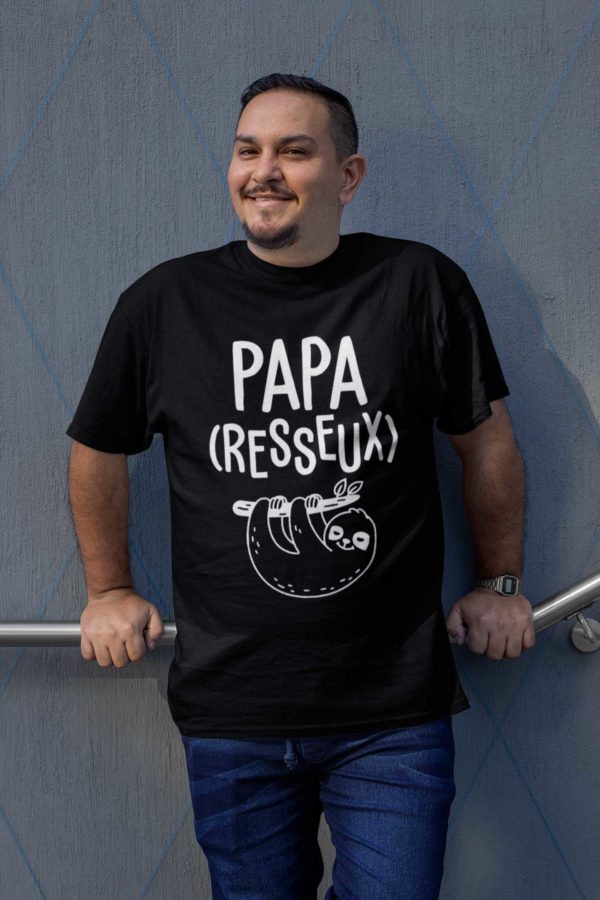 Image de t-shirt noir "Papa (resseux)" - MCL Sérigraphie