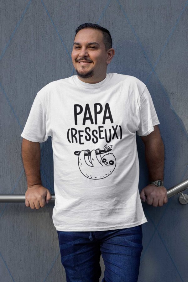 T-shirt blanc "Papa (resseux)" - MCL Sérigraphie