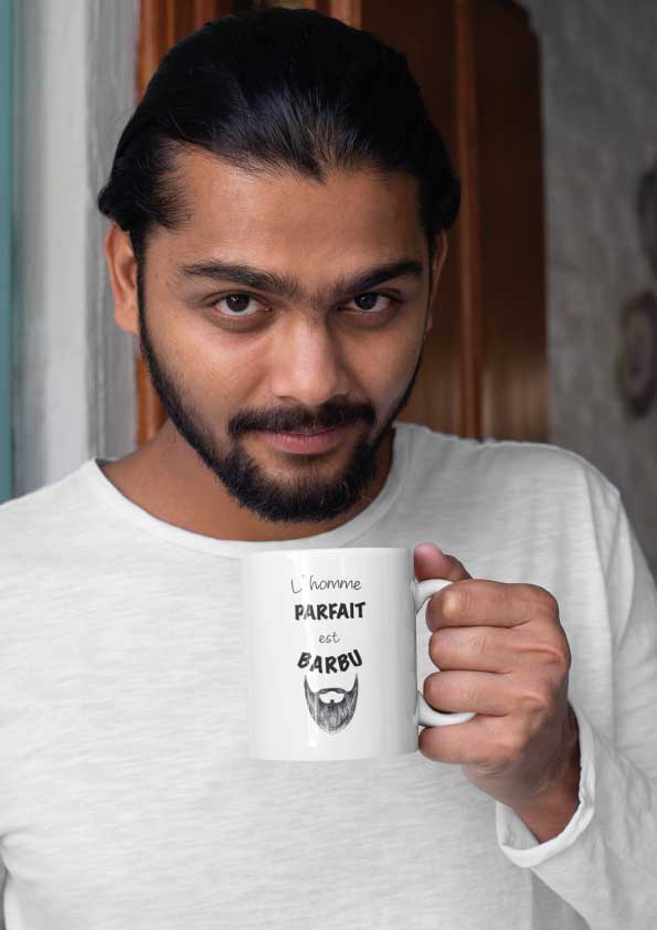 Image de mug "L'homme parfait est barbu"-MCL Sérigraphie