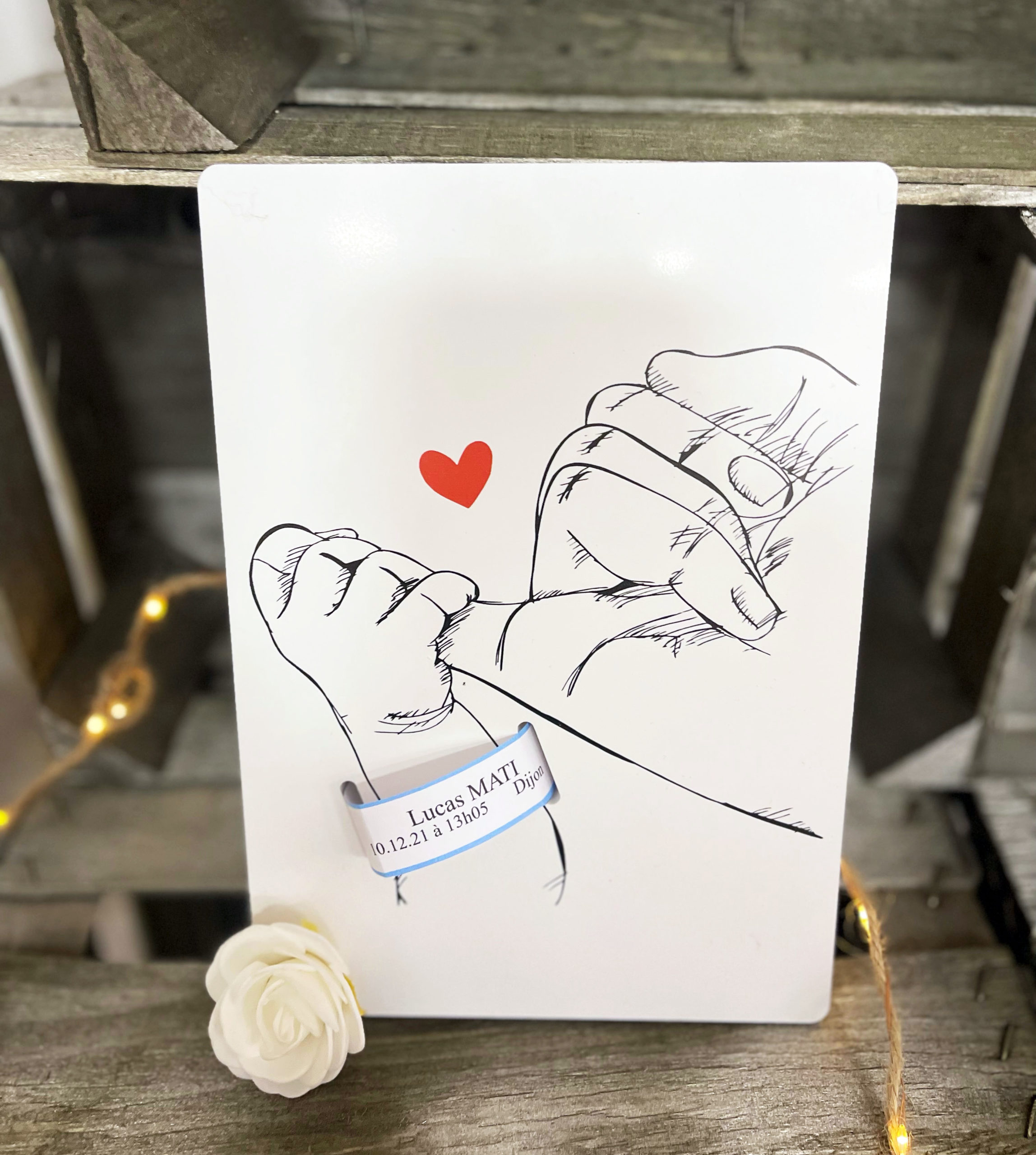 Plaque support bracelet naissance - MCL Sérigraphie Image de plaque support bracelet naissance - MCL Sérigraphie