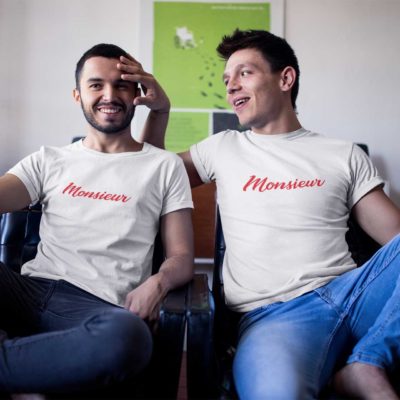 T-shirts blancs homme "Monsieur/Monsieur" - MCL Sérigraphie