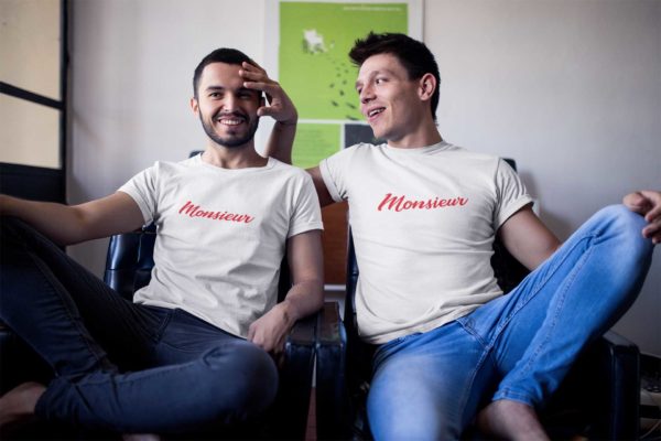 T-shirts blancs homme "Monsieur/Monsieur" - MCL Sérigraphie