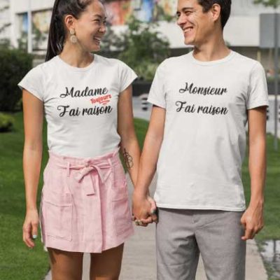T-shirts blanc "J'ai toujours raison/J'ai raison"- MCL Sérigraphie