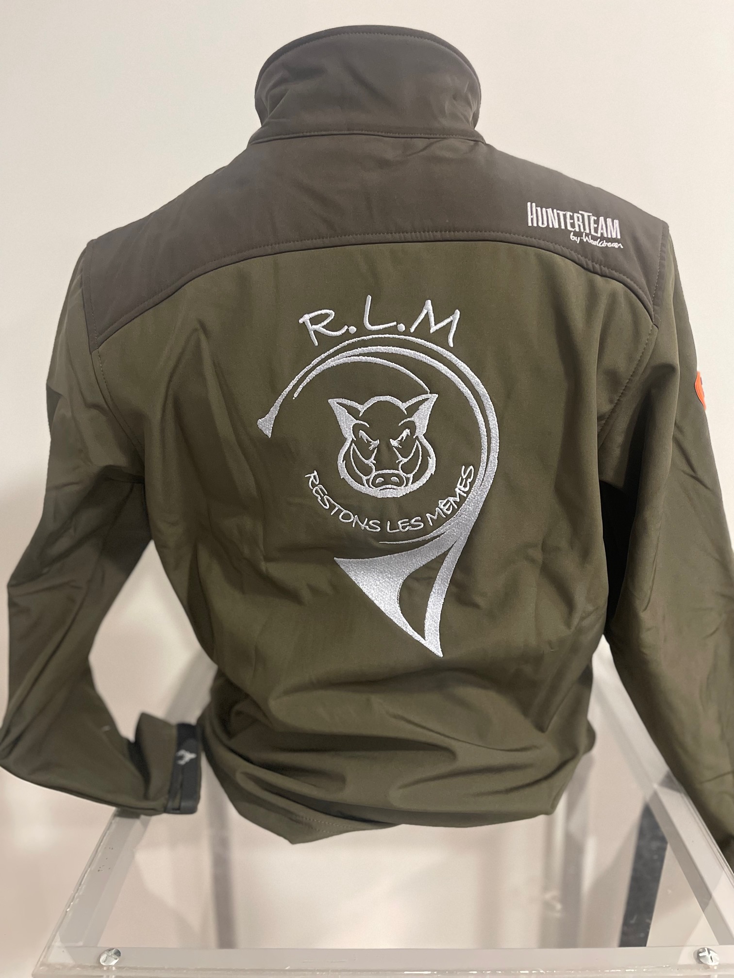 Veste kaki de chasse l Personnalisation l Broderie MCL Sérigraphie