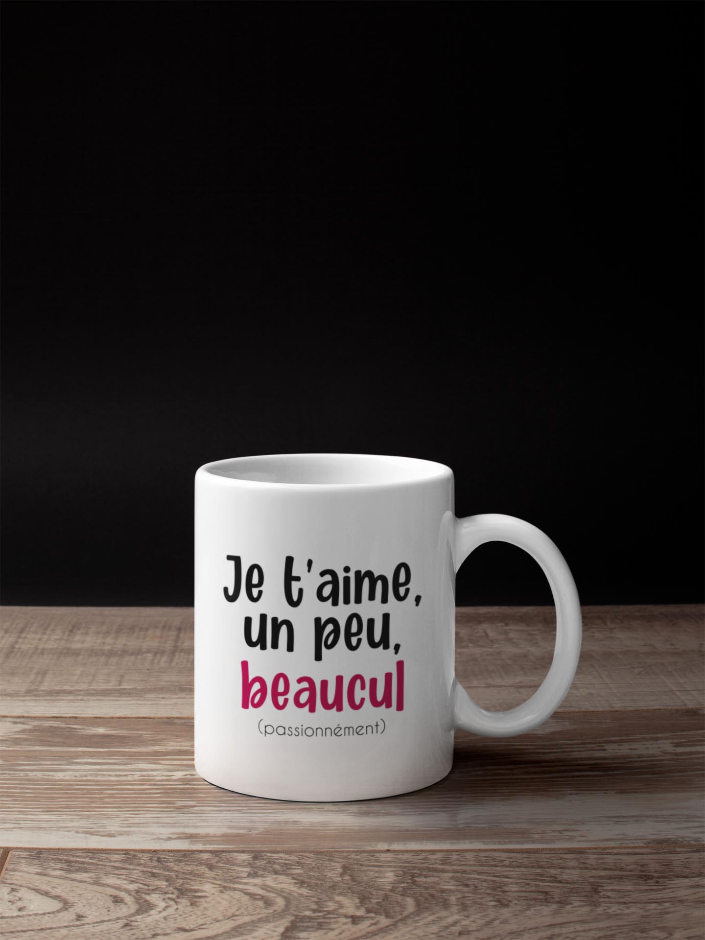 Image de mug "Je t'aime, un peu, beaucul" - MCL Sérigraphie