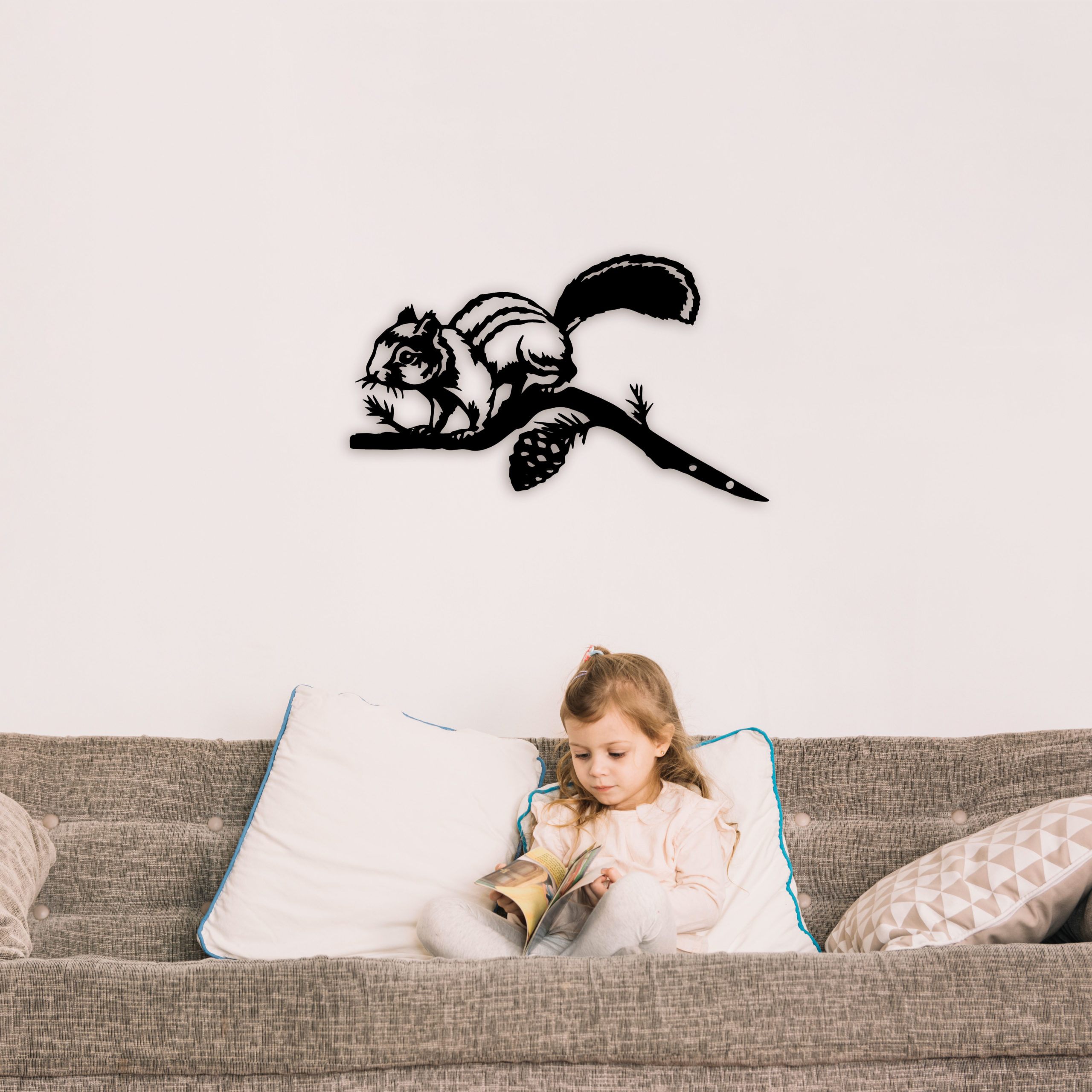 Image de plaque décorative métal "écureuil"