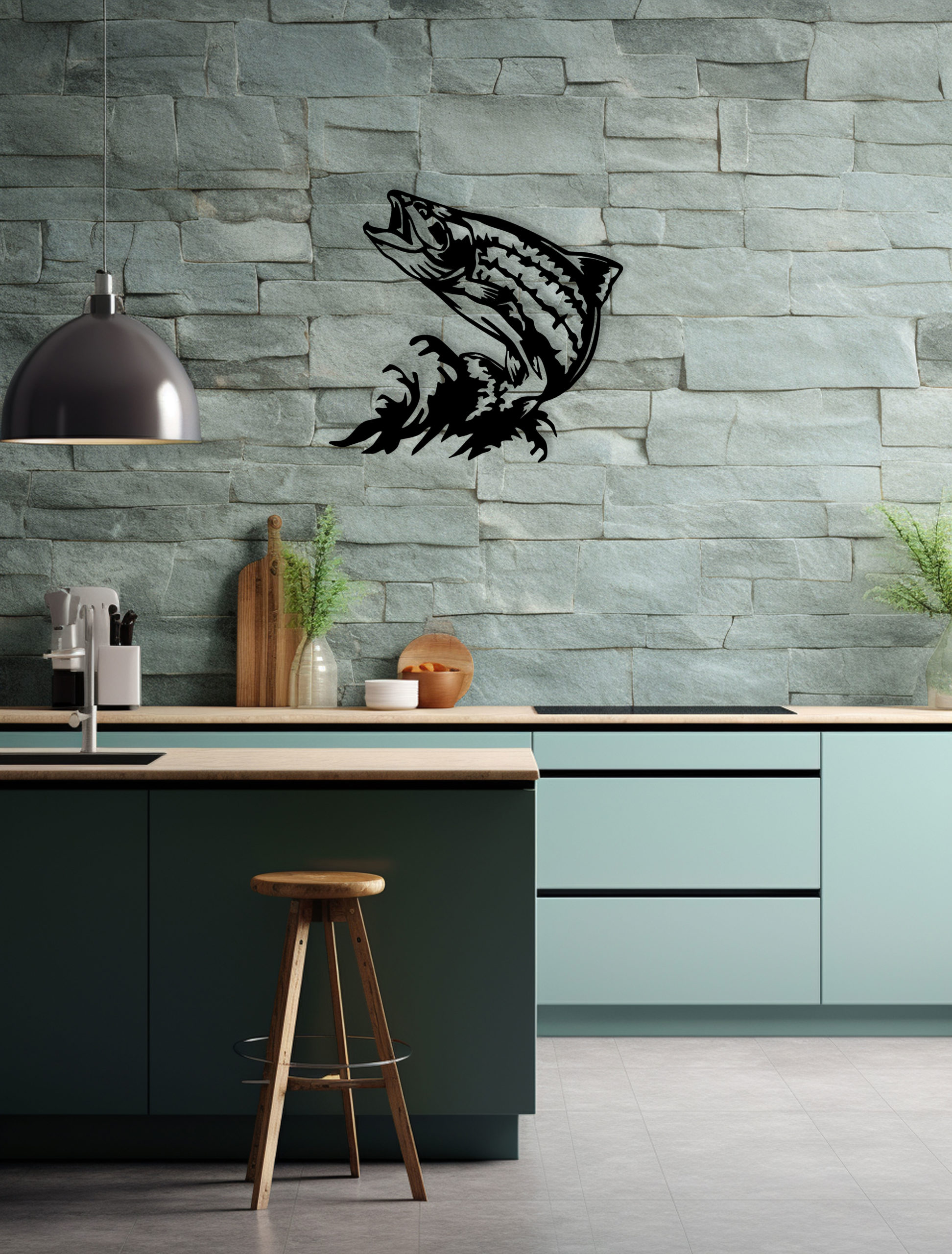 Plaque décorative poisson brochet