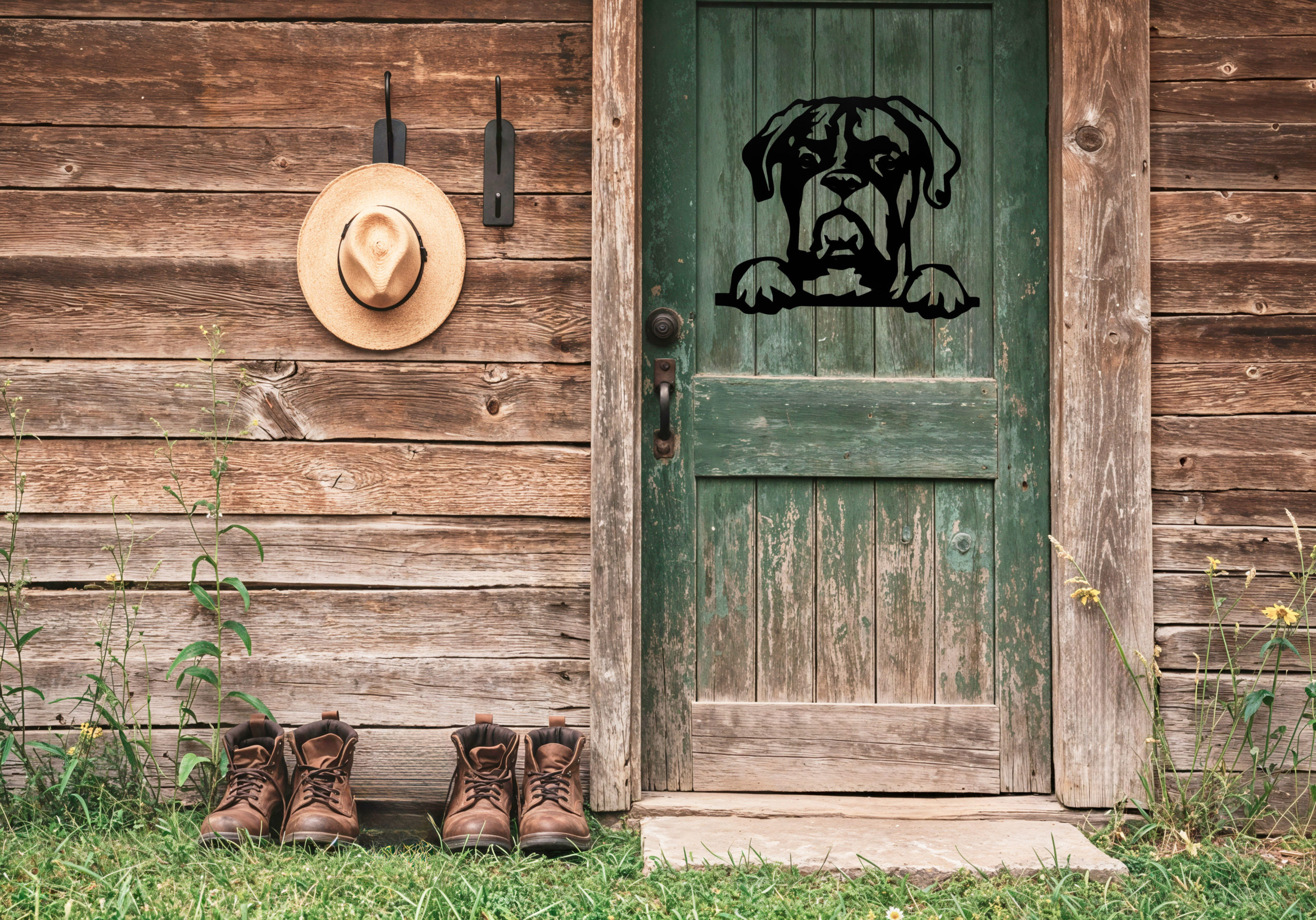 Plaque décorative chien boxer